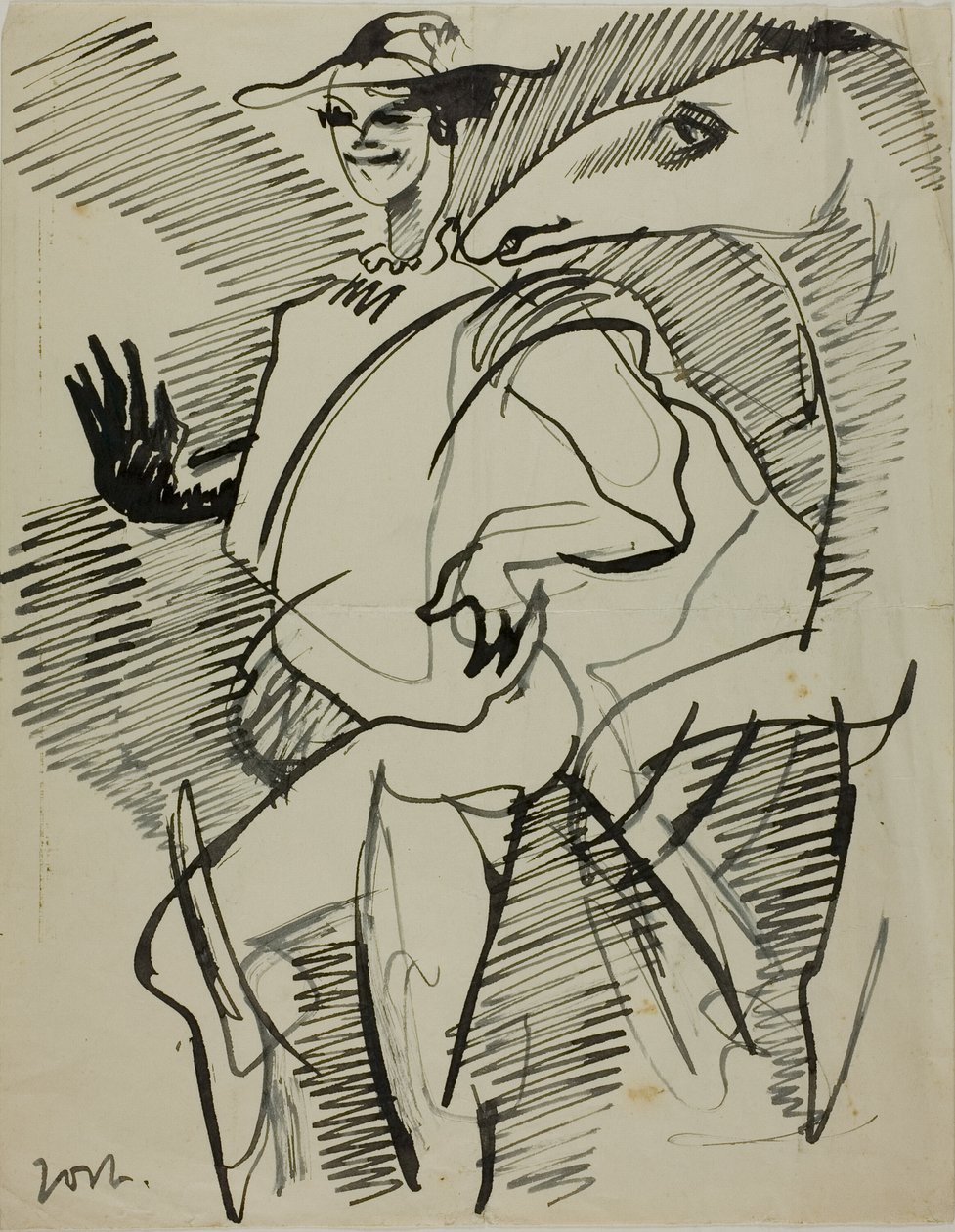 Homme avec cheval - Anders Zorn