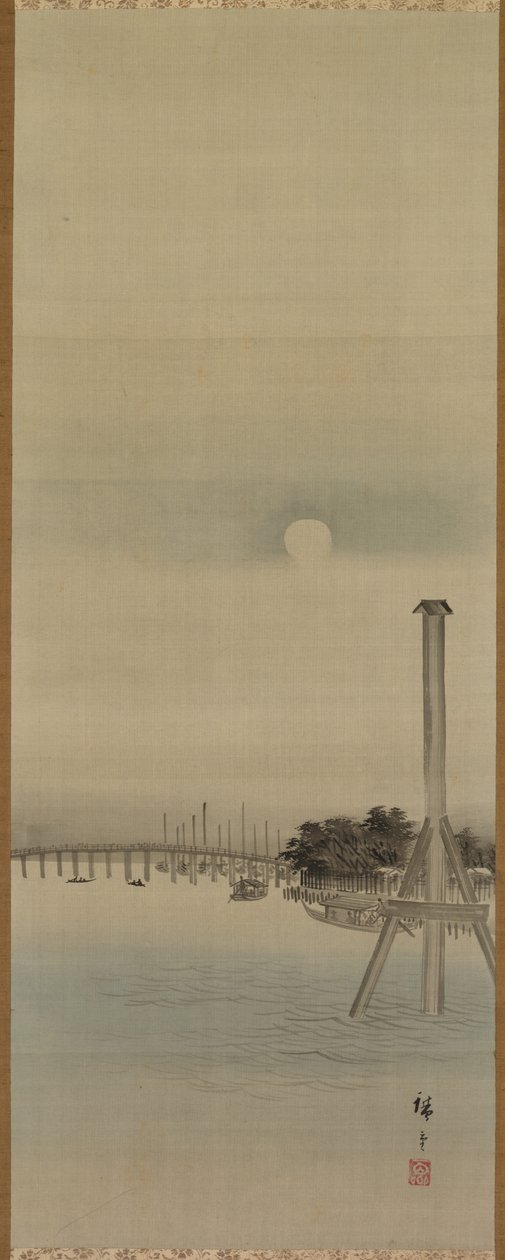 Scène nocturne sur la rivière Sumida, 1800s - Ando Hiroshige