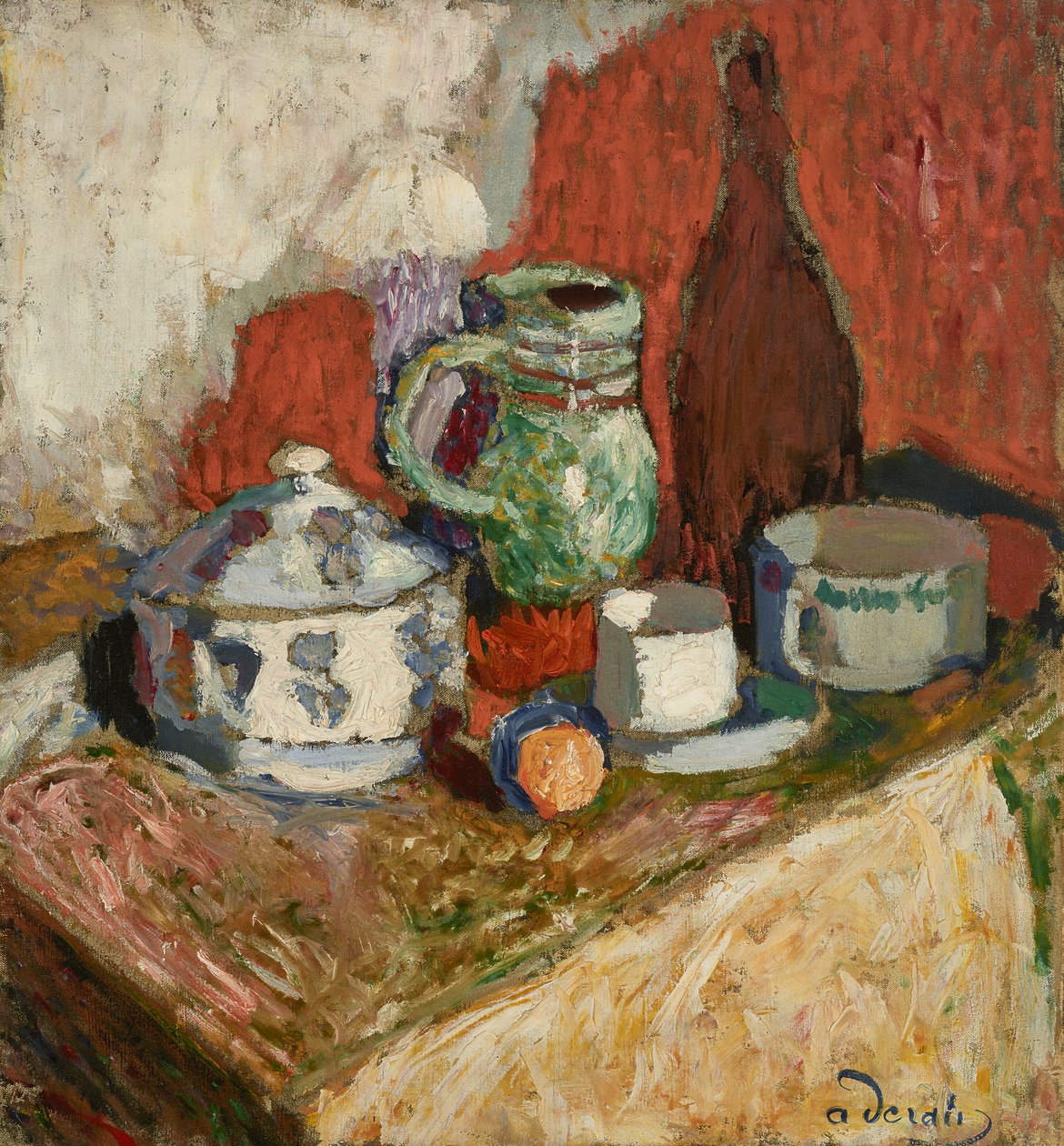 Nature morte à la soupière et bouteille - Andre Derain