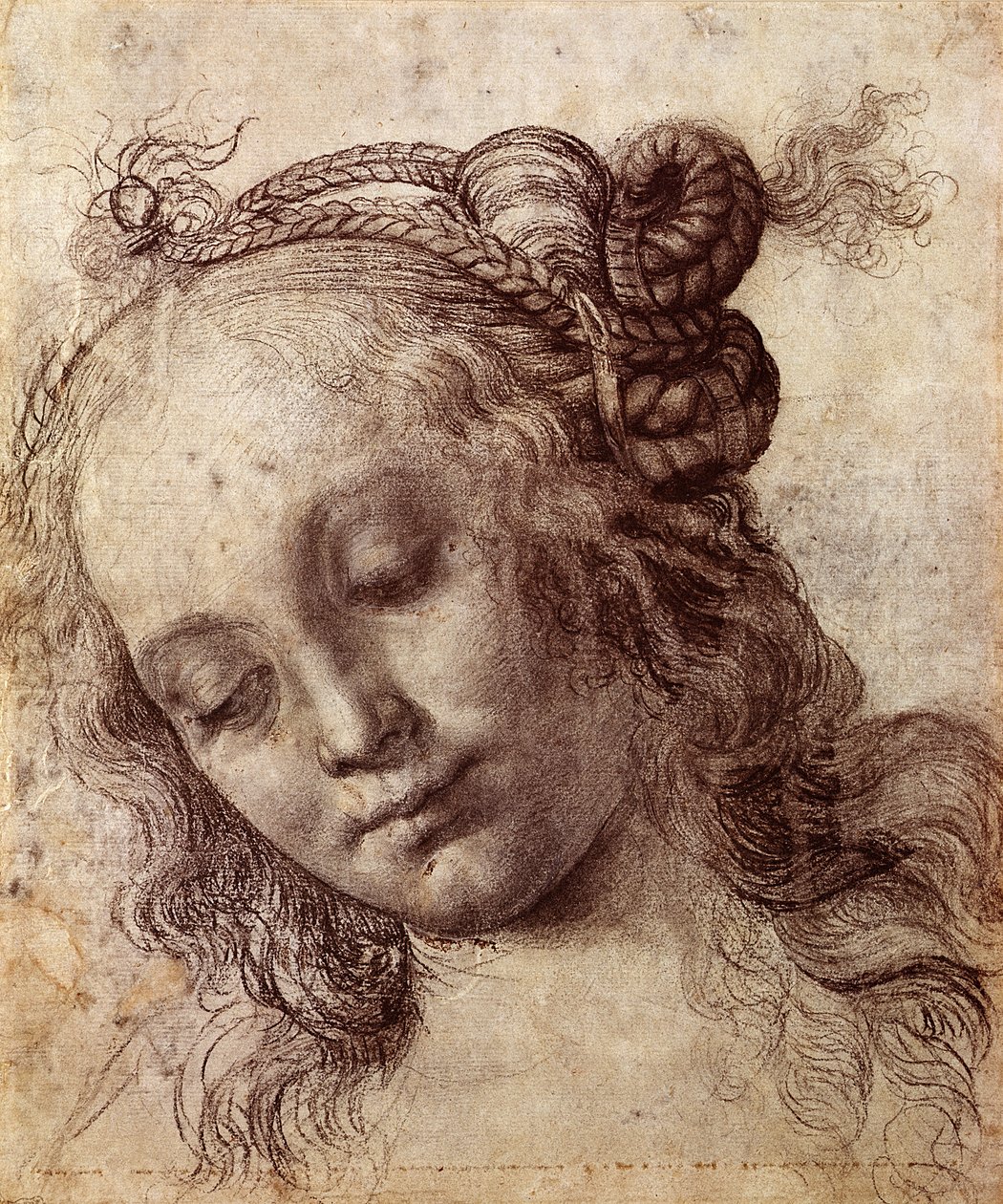 Femme regardant vers le bas - Andrea del Verrocchio