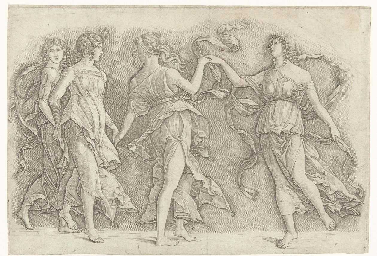 Quatre femmes dansant - Andrea Mantegna (school of)