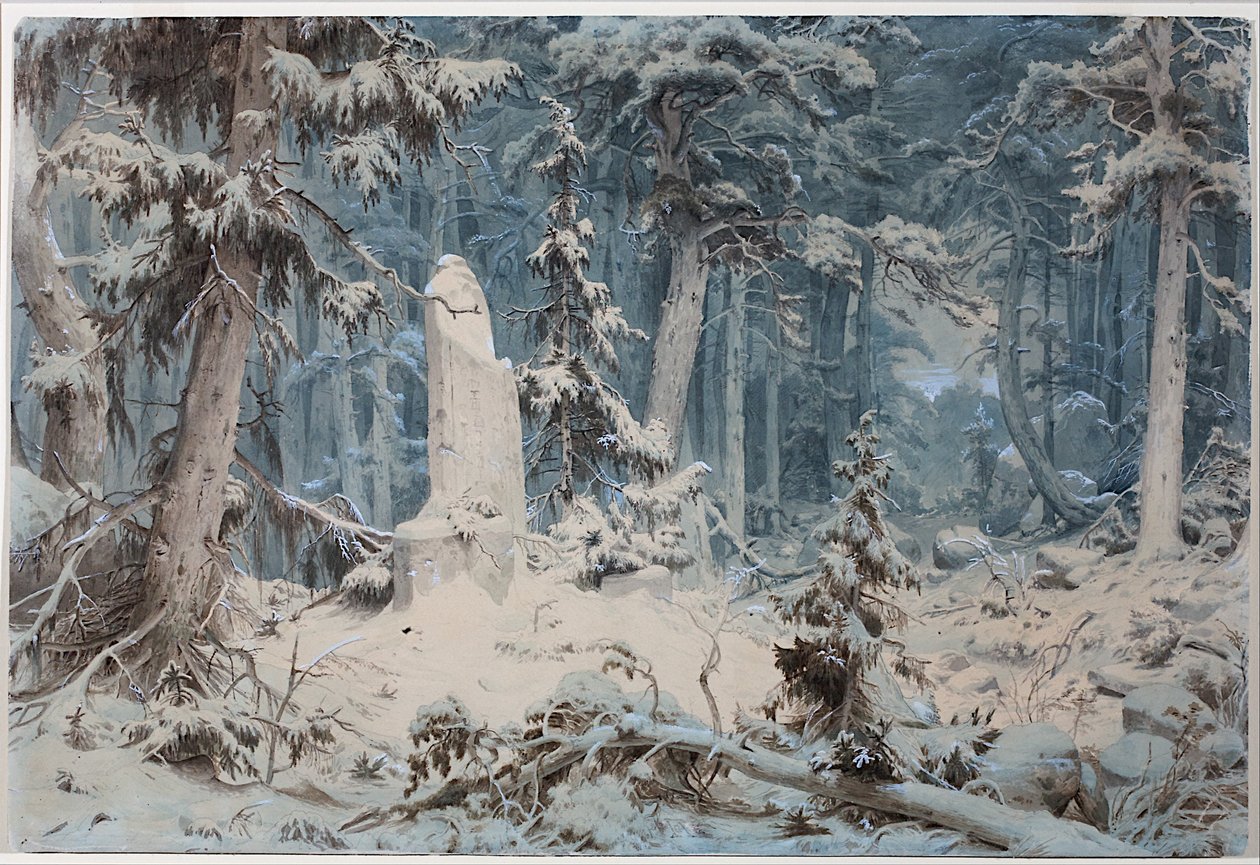 Forêt enneigée - Andreas Achenbach