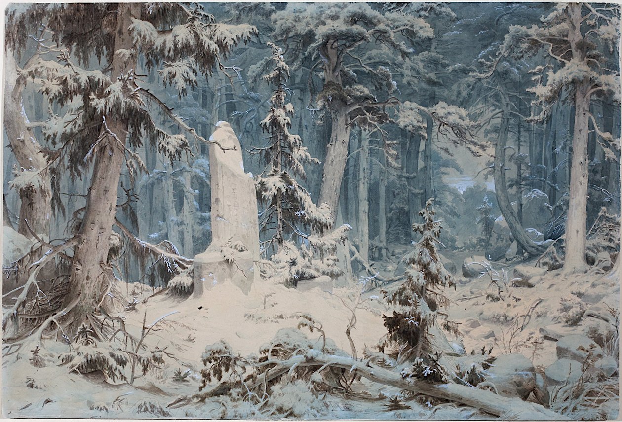 Forêt enneigée - Andreas Achenbach