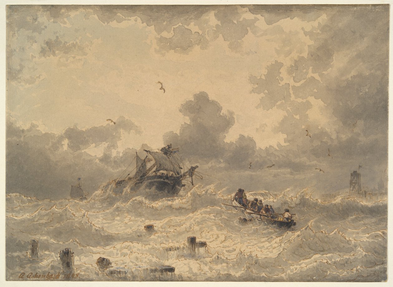 Tempête en mer - Andreas Achenbach