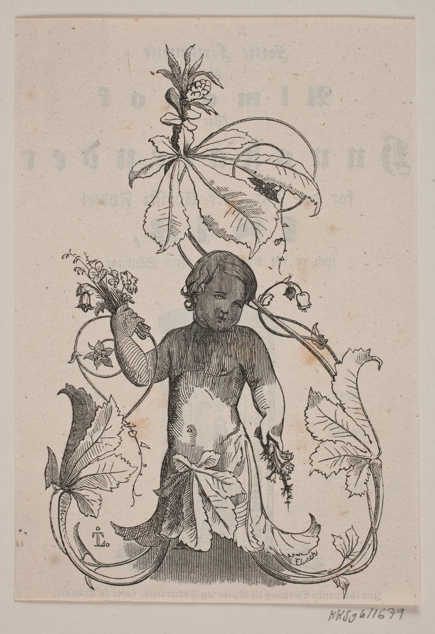 Génie avec des fleurs dans les mains - Andreas Flinch