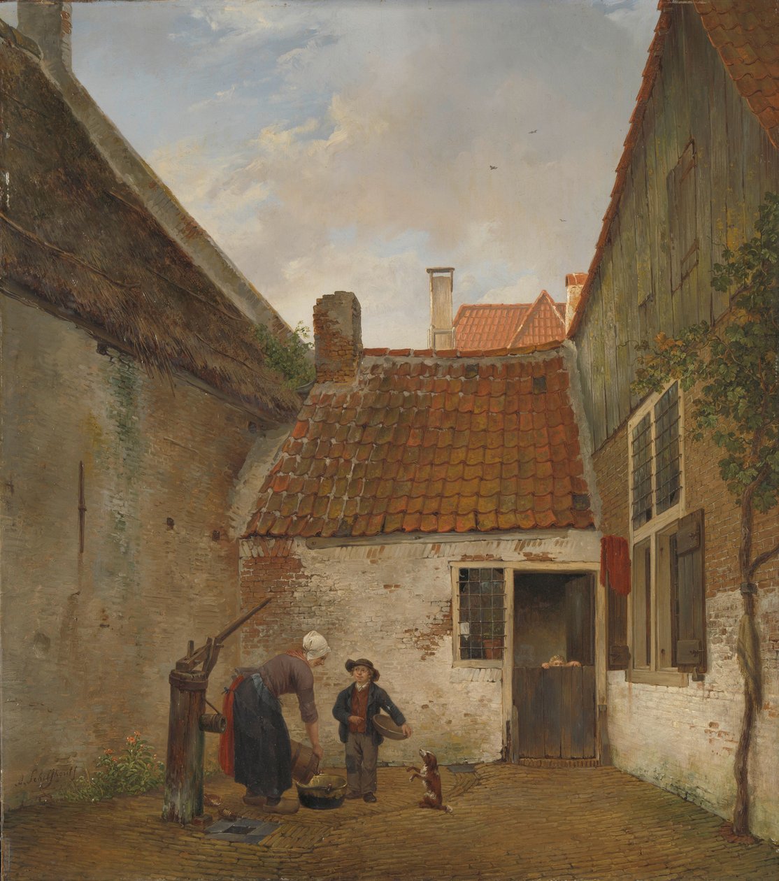Cour intérieure - Andreas Schelfhout