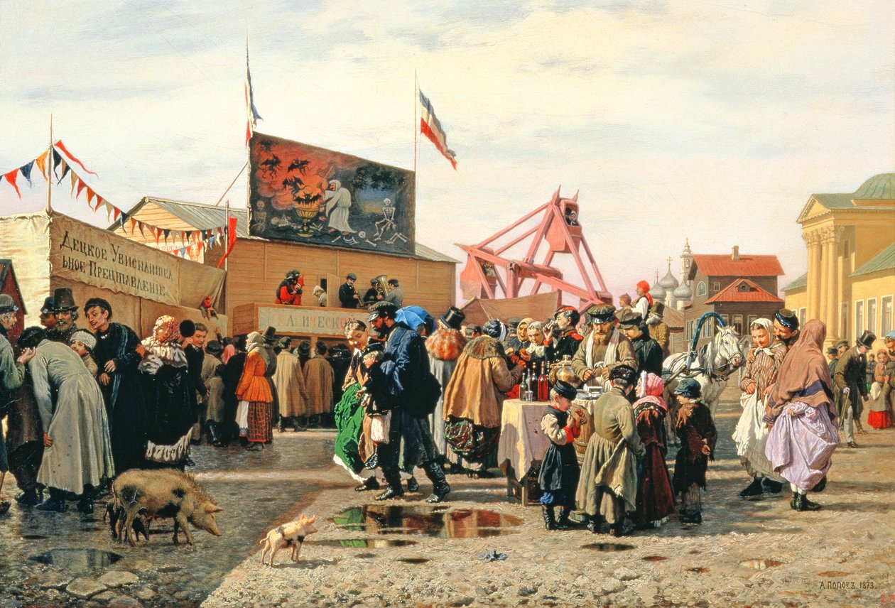 Stands pour la semaine de Pâques à Tula, 1868 - Andrei Andreevich Popov