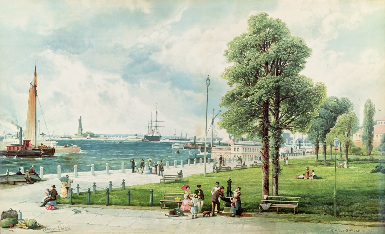 Castle Garden (Vue de Battery Park depuis South Ferry jusqu