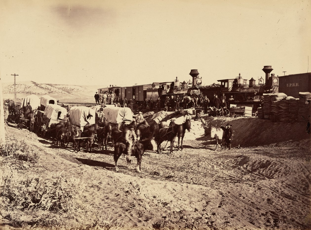 Planche 27. Trains de ravitaillement, 1869 (photo) - Andrew Joseph Russell