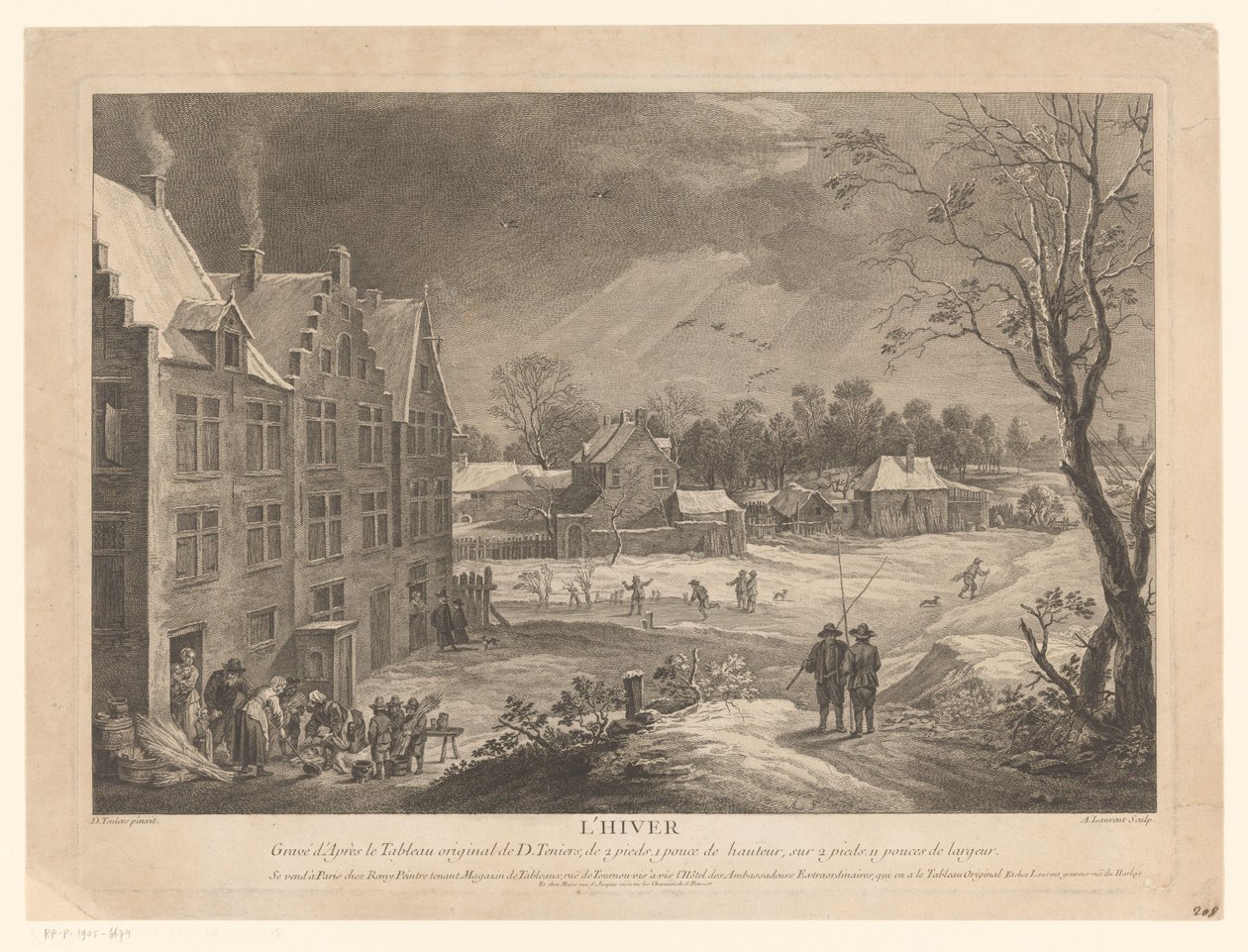 Winters dorpsgezicht - Andrew Lawrence