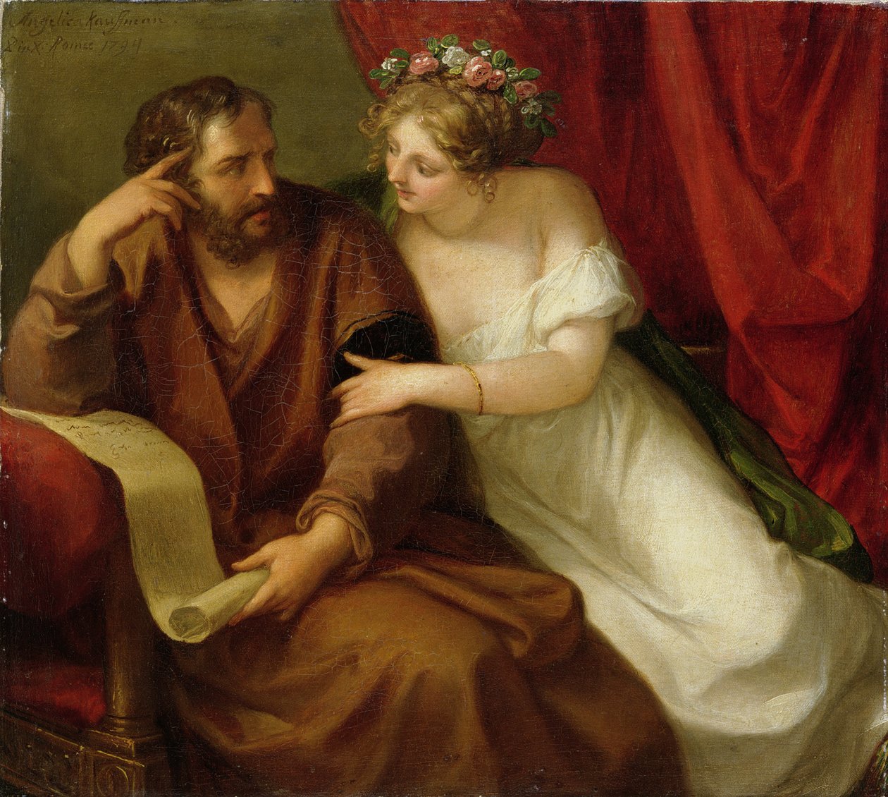 Phryné séduisant le philosophe Xénocrate, 1794 - Angelica Kauffmann
