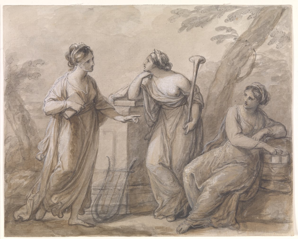Trois muses en conversation - Angelica Kauffmann