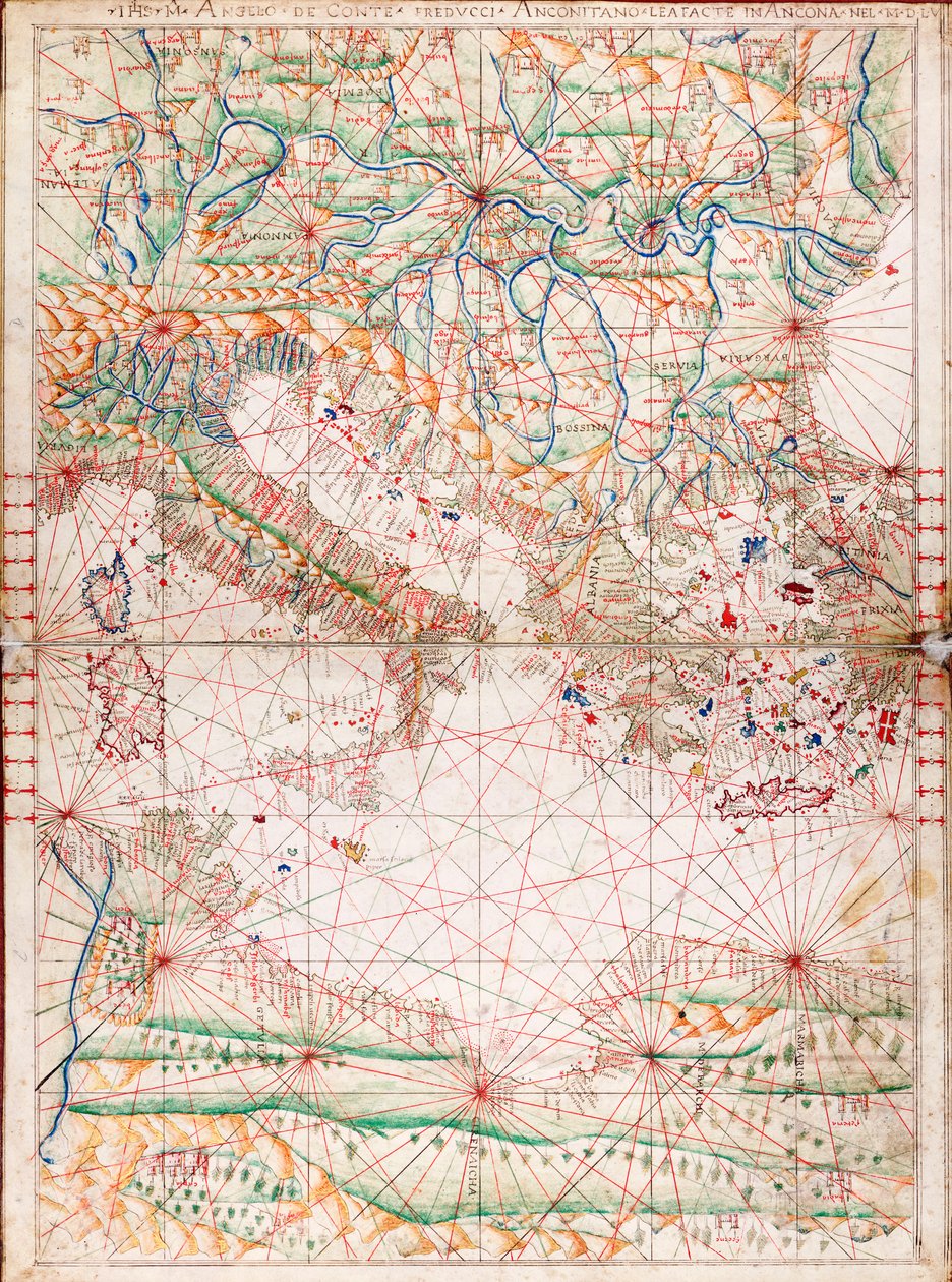 Carte de la Méditerranée centrale - Angelo de Conte Freducci