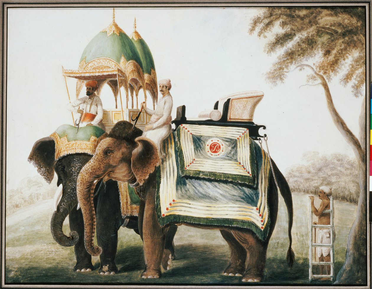 Éléphants avec leur cornac, vers 1815 - Anglo Indian School
