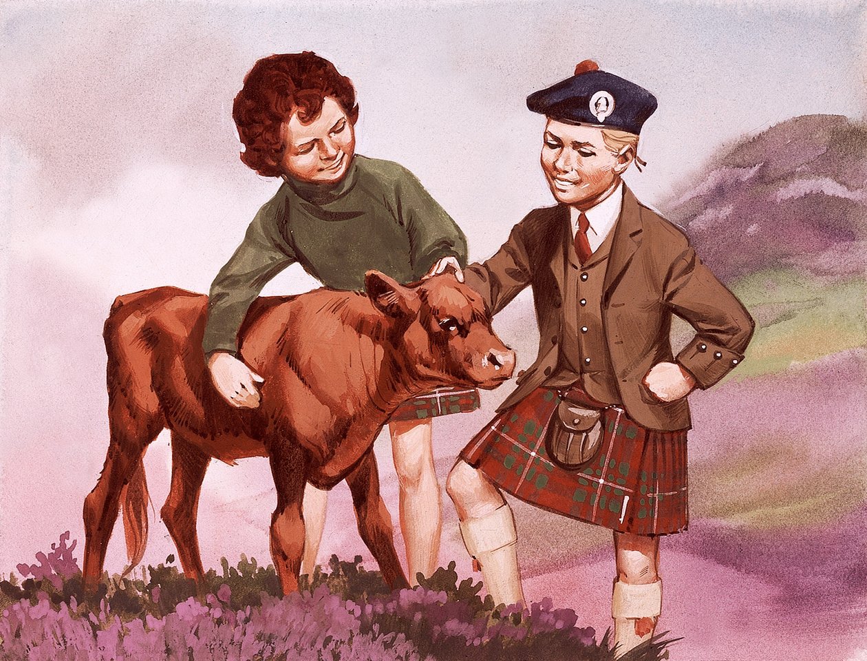 Enfants écossais dans leur costume national - Angus McBride
