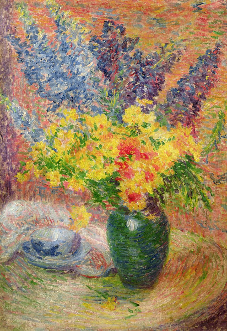 Delphiniums et chrysanthèmes - Anna Boch