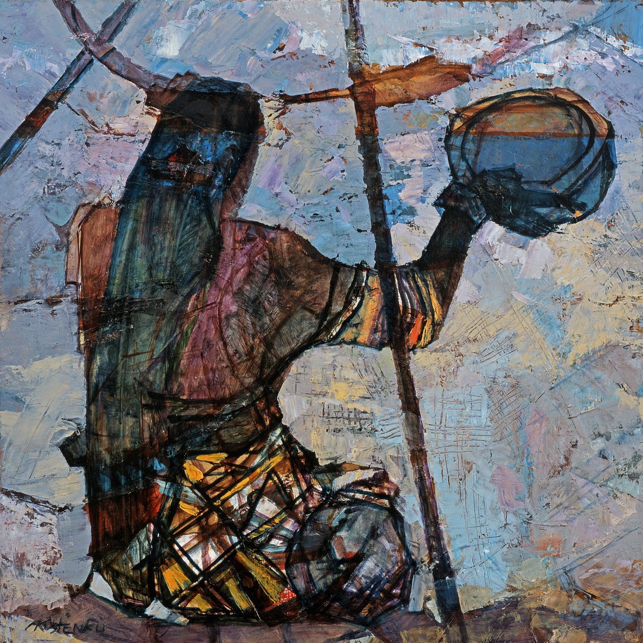 Une femme pêcheuse - Anna Contemporary Artist Kostenko