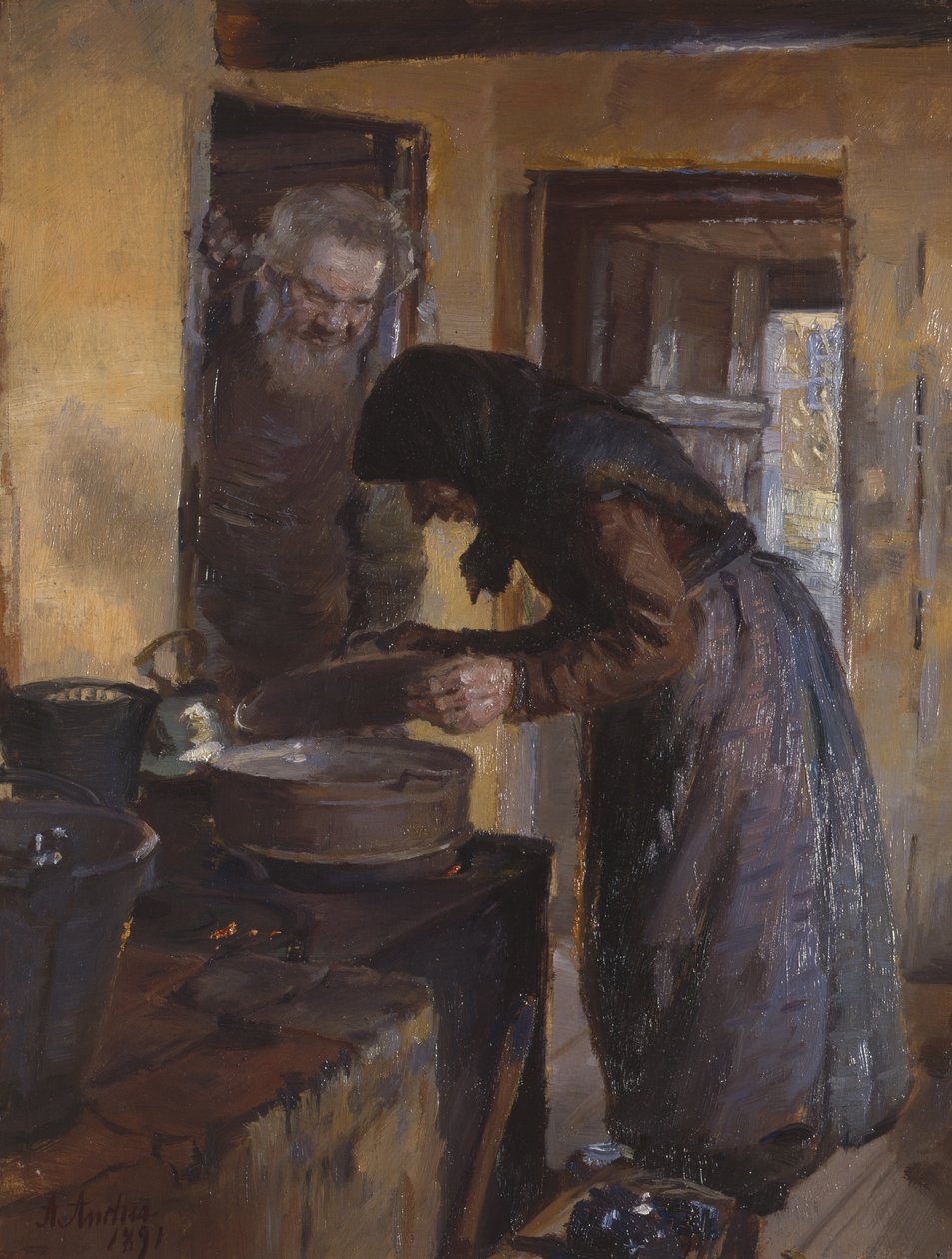 Dans la cuisine - Anna Ancher