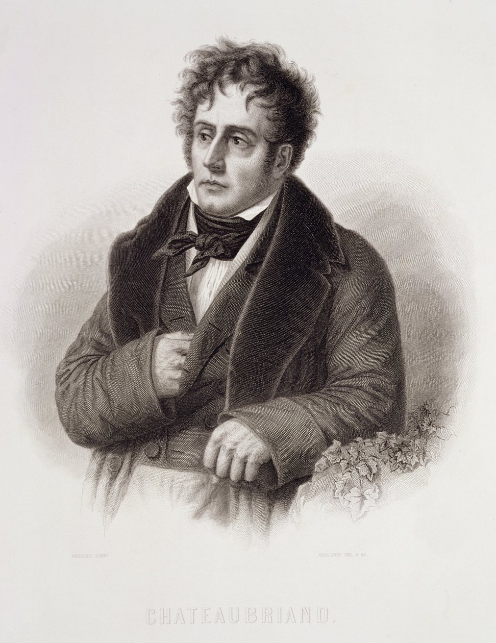 François René, Vicomte de Chateaubriand (1768-1848) gravé par René Gaillard (c.1719-90) - Anne Louis Girodet de Roucy Trioson