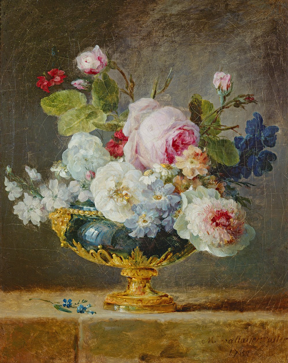 Fleurs dans un vase bleu, 1782 - Anne Vallayer Coster