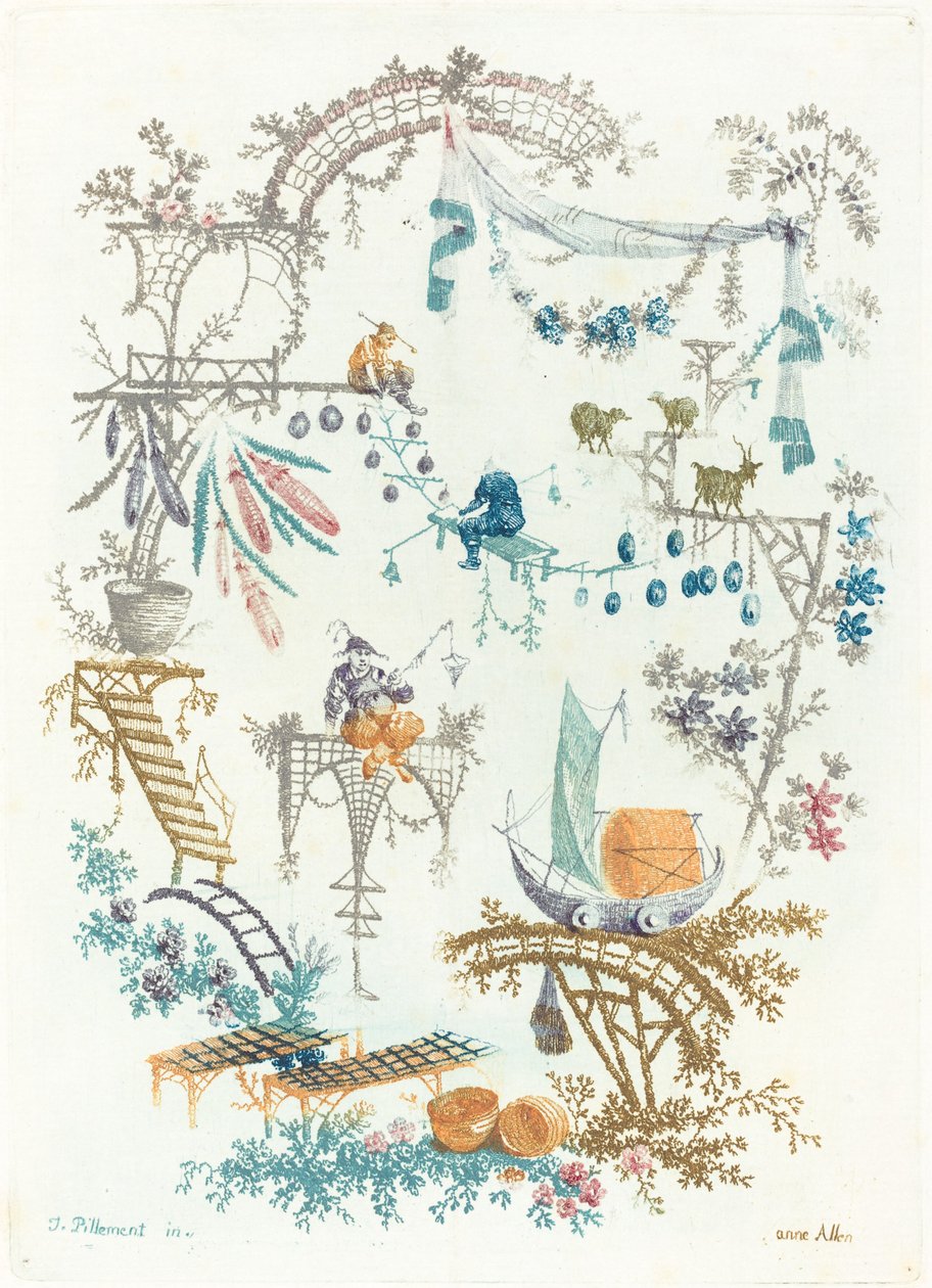Arabesque chinoise avec un bateau - Anne Allen