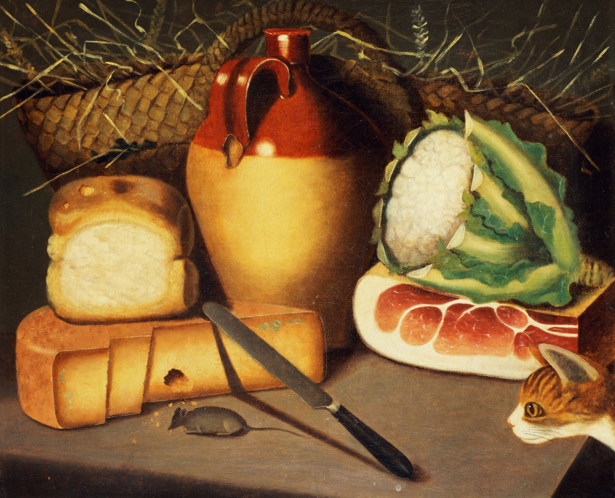 Chat, souris, bacon et fromage, c.1820 - Unbekannt Unbekannt
