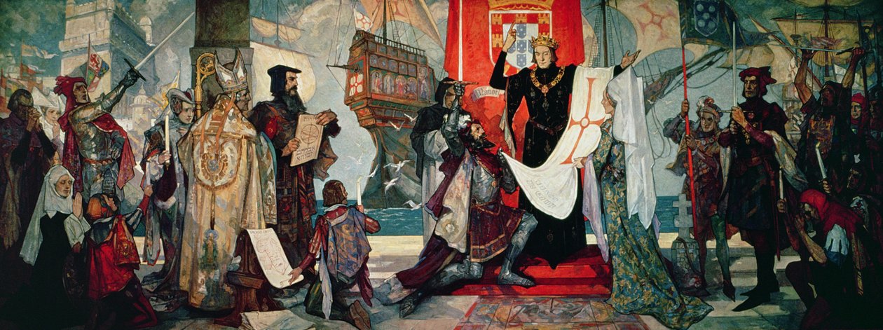 Départ pour le Cap, le roi Manuel Ier du Portugal bénissant Vasco de Gama et son expédition, c.1935 - Unbekannt Unbekannt