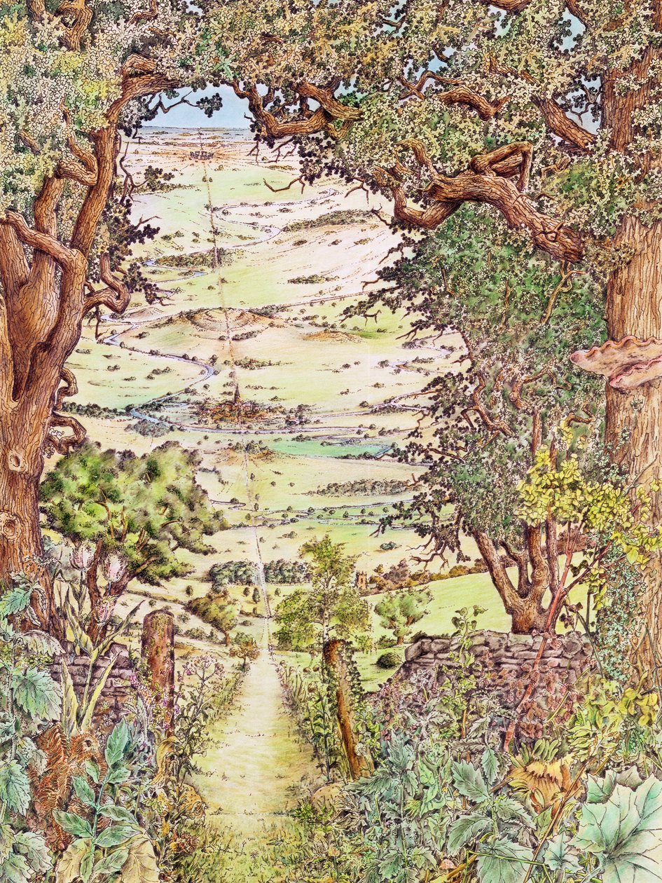 Ligne de ley dans la campagne anglaise (impression) - Unbekannt Unbekannt