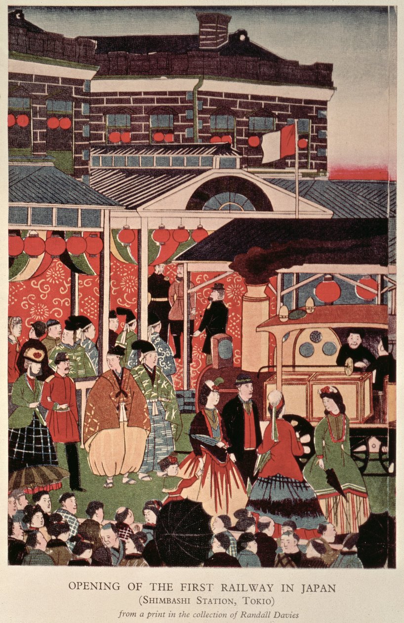 Ouverture du premier chemin de fer au Japon (gare de Shimbashi, Tokyo), 19e siècle - Unbekannt Unbekannt