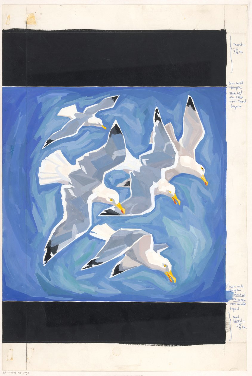 Conception de bande avec cinq mouettes volantes - Anonymous