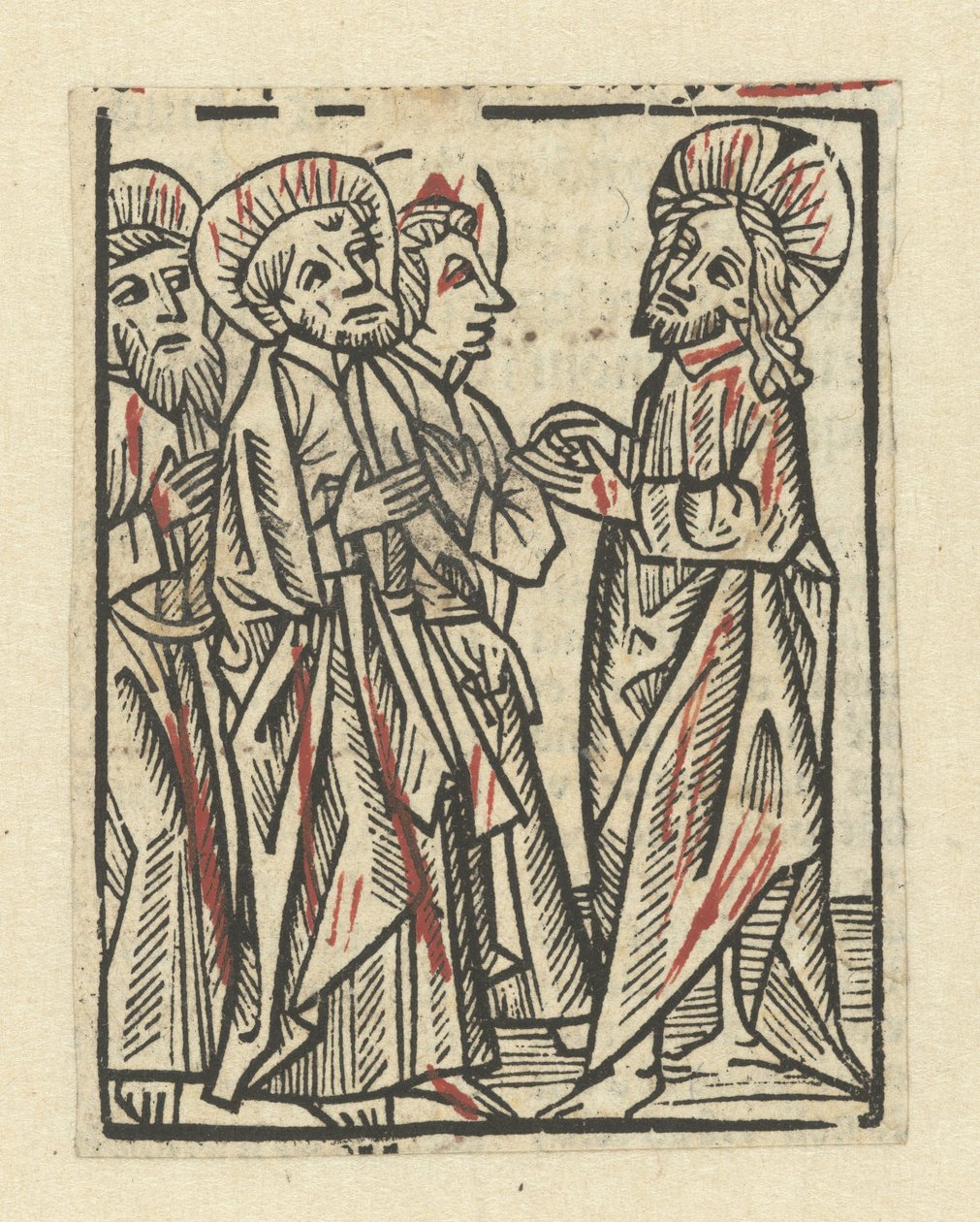 Christus met drie discipelen - Anonymous