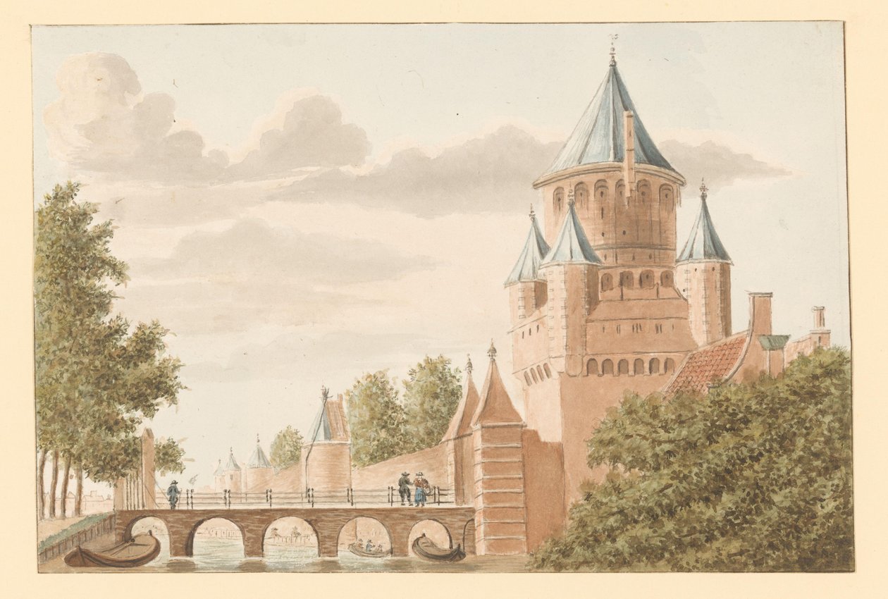 Vue de la Petite Porte de Bois à Haarlem - Anonymous