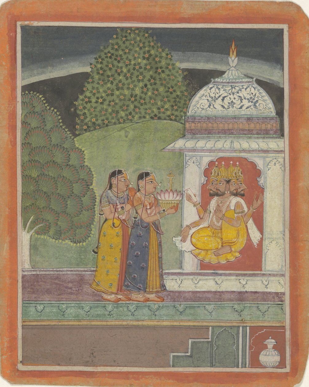 Khambavati ragini avec le dieu Brahma - Anonymous