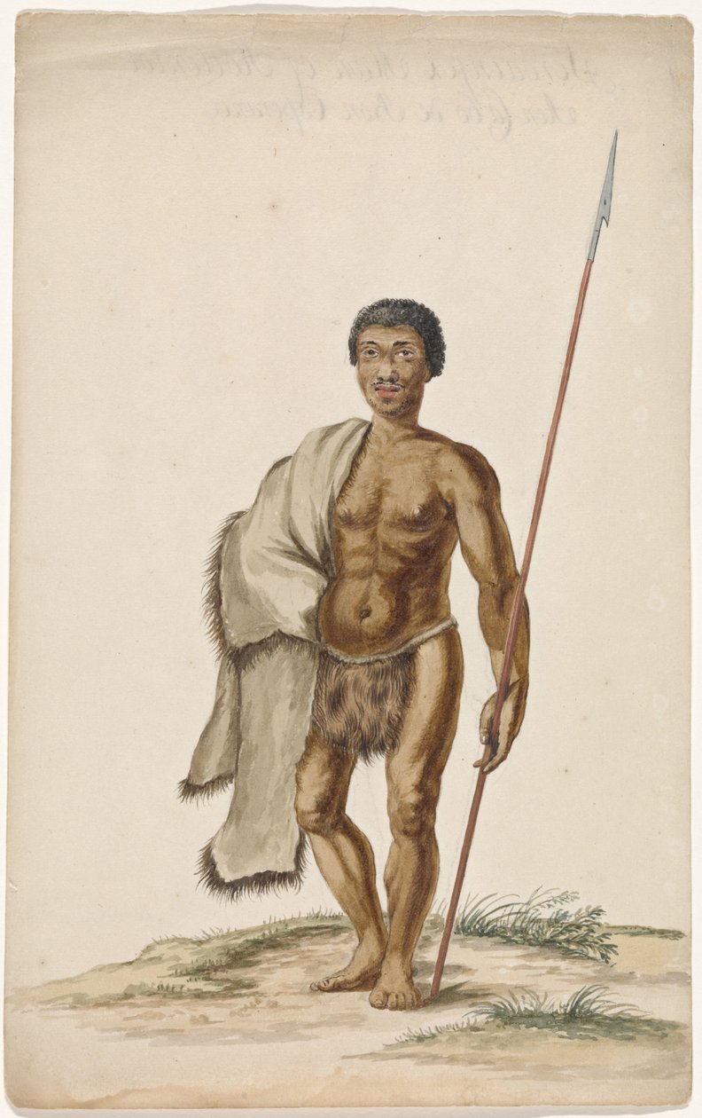 Homme Khoikhoi avec assegai - Anonymous
