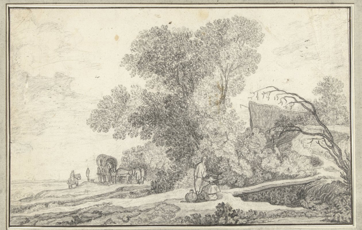 Paysage avec groupe d
