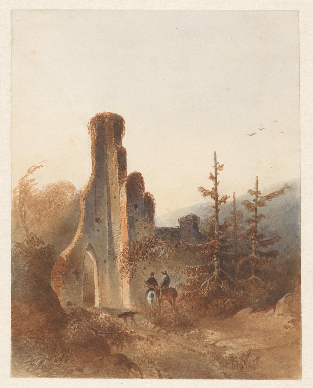 Paysage avec deux cavaliers près d