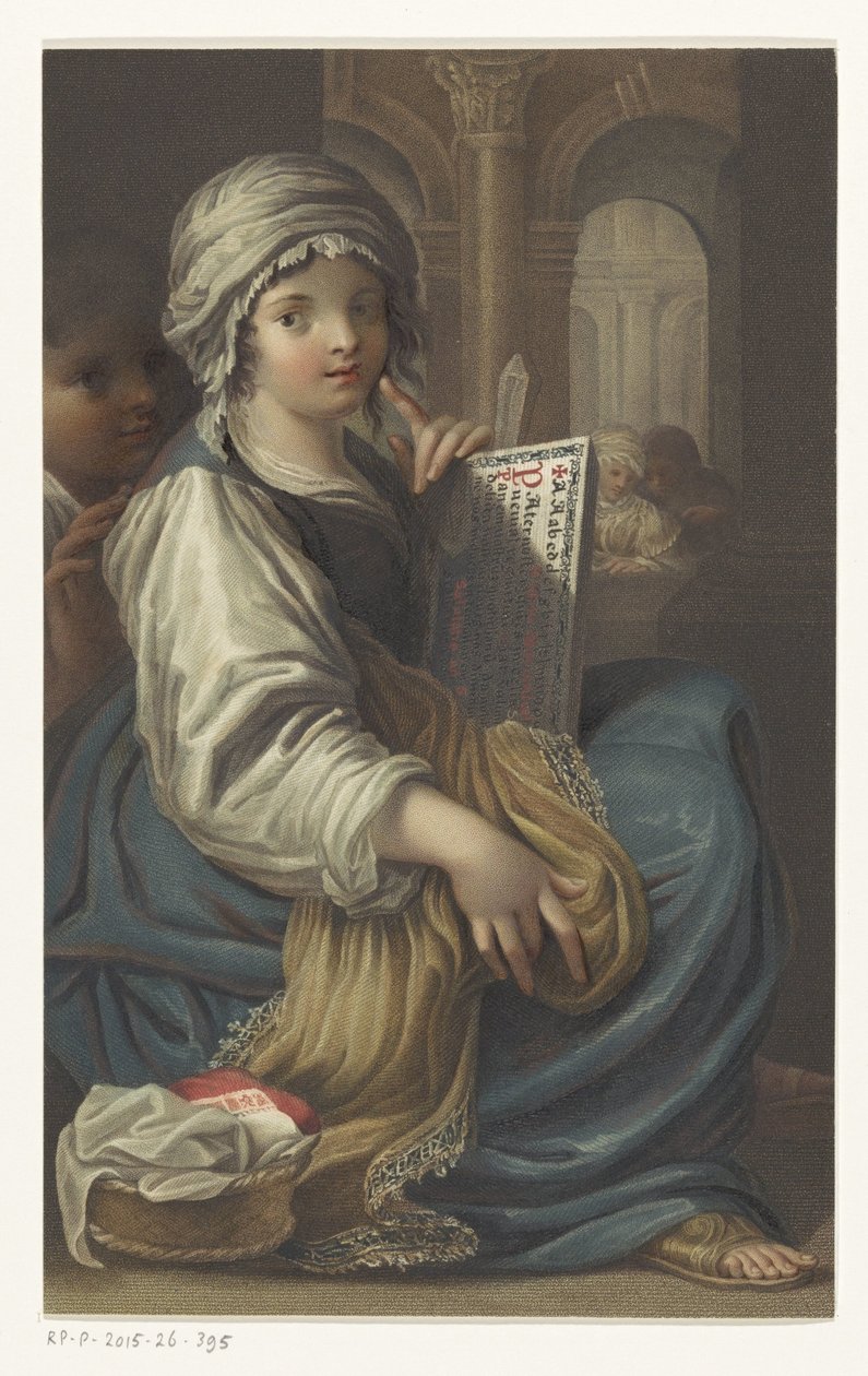 Fille avec une planche de lecture - Anonymous