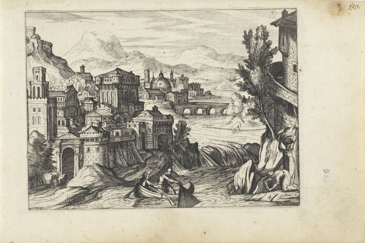 Ville sur une rivière - Anonymous