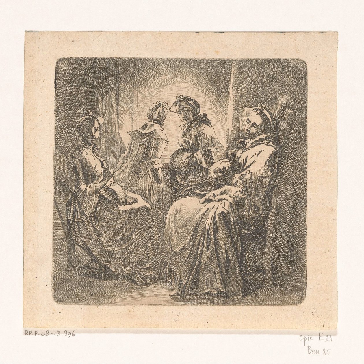 Quatre dames à la fenêtre - Anonymous