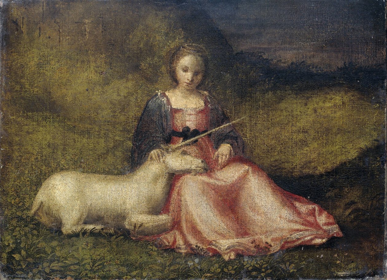 Femme avec licorne - Anonymous