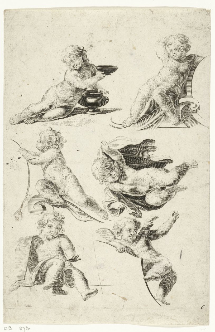 Six putti - Anonymous