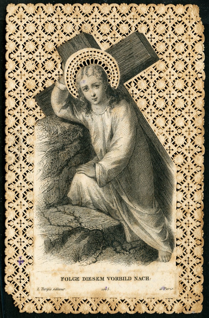Image pieuse : Jésus portant sa croix (gravure) - Anonymous Anonymous