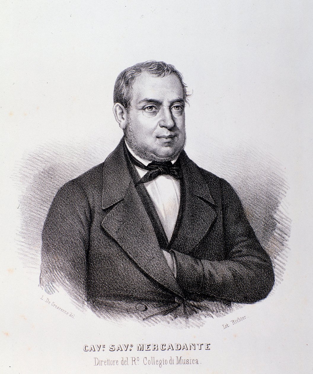 Portrait de Giuseppe Saverio Mercadante (lithographie) - Anonymous Anonymous