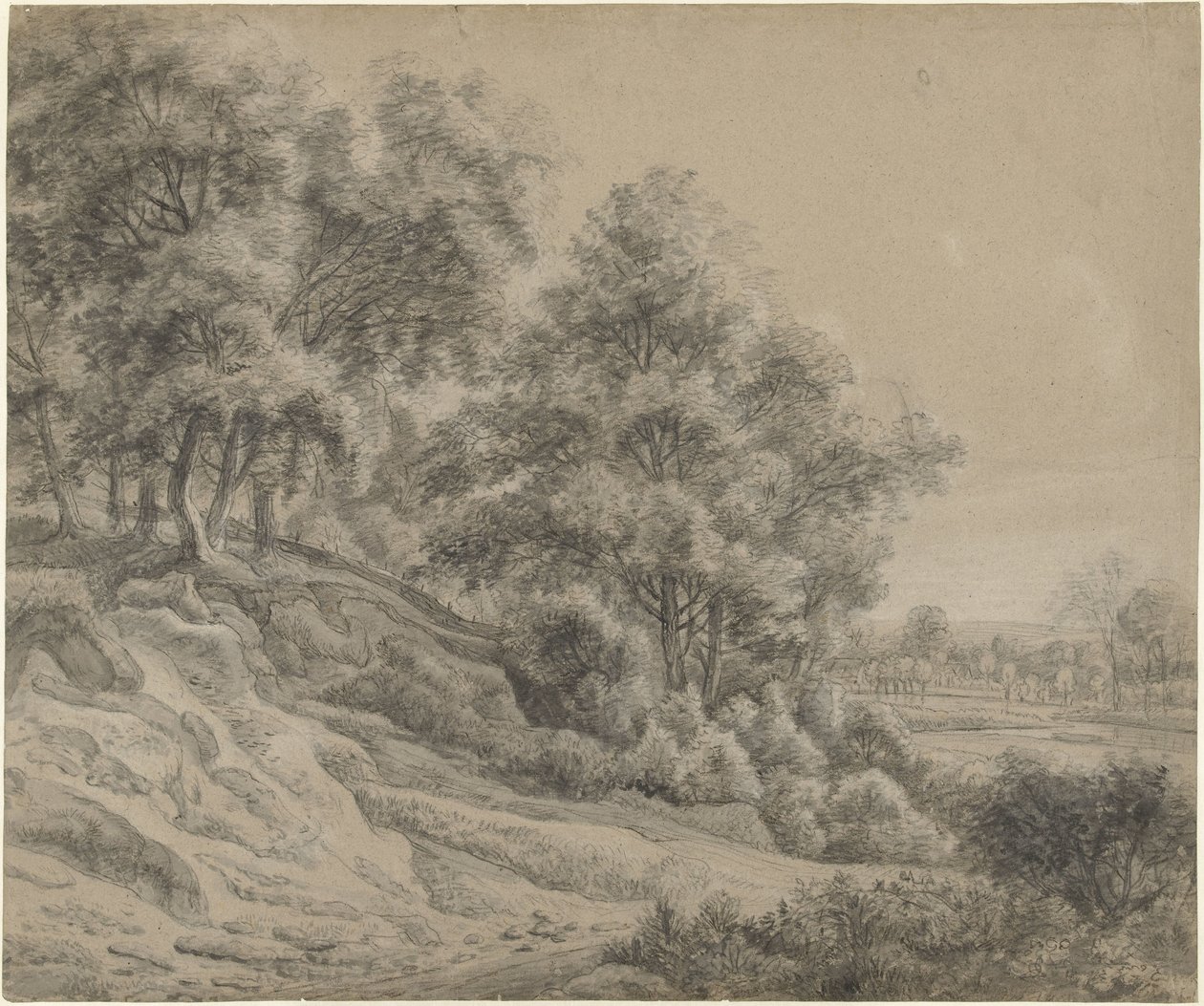 Arbres dans un paysage vallonné - Anthonie Waterloo
