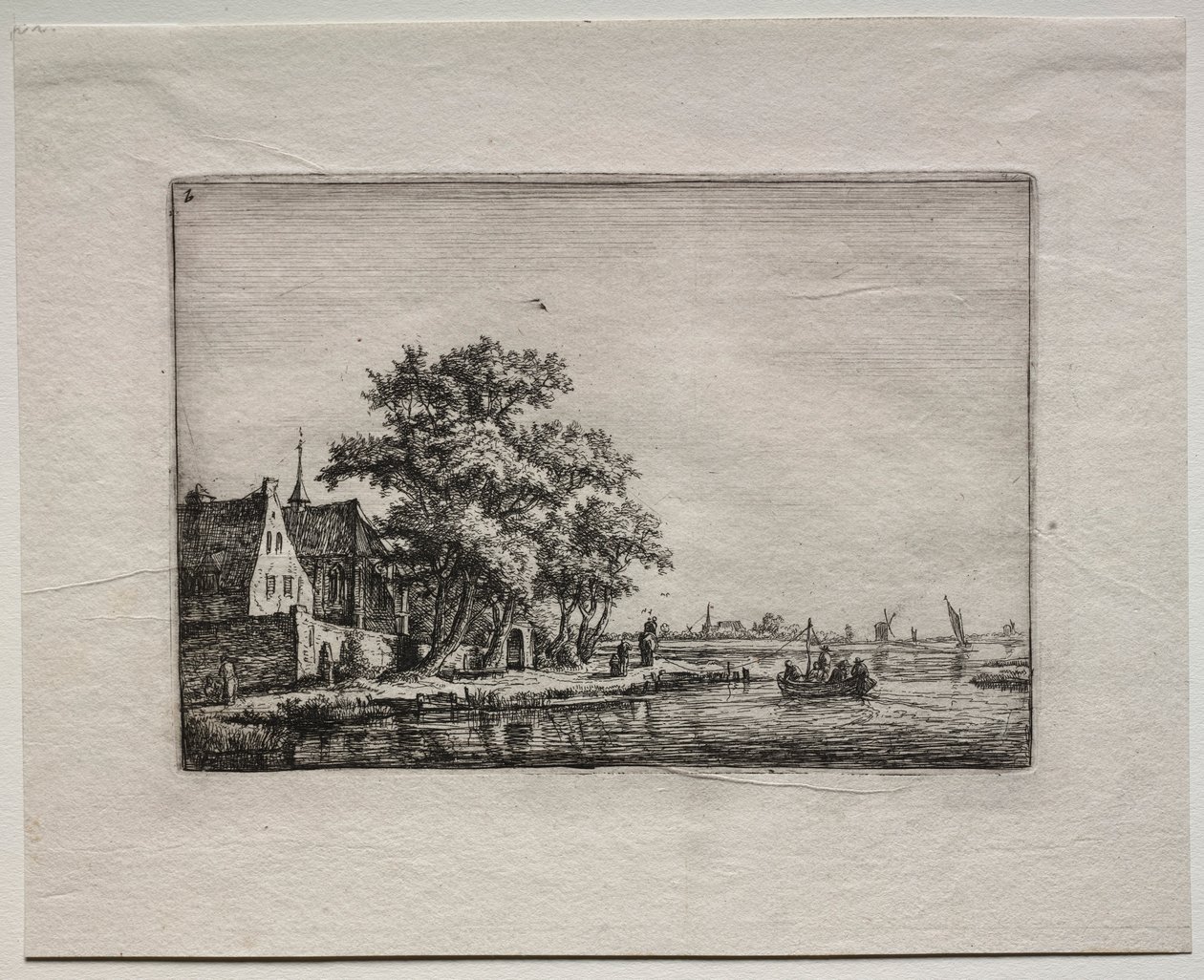 Le cimetière au bord du canal - Anthonie Waterloo