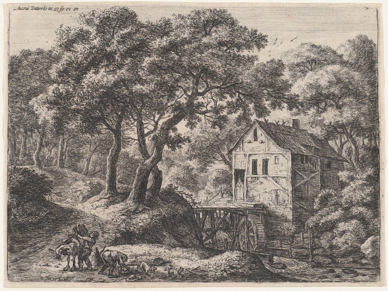 Le Moulin dans les bois, 17ème siècle - Anthonie Waterloo