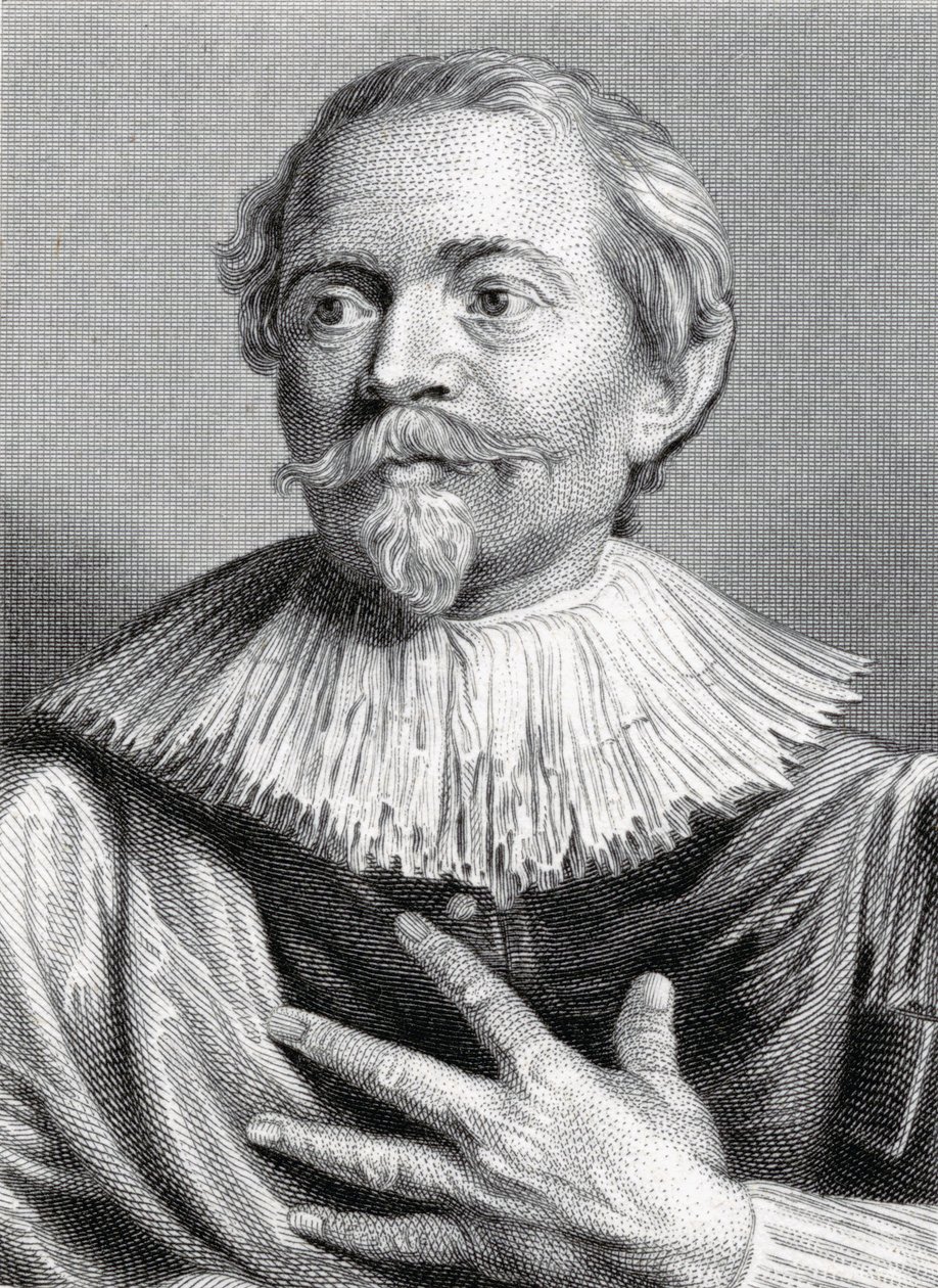 Portrait de Jacob Jordaens (1593-1678) gravé par Edward Francis Finden (1791-1857) - Anthony van Dyck