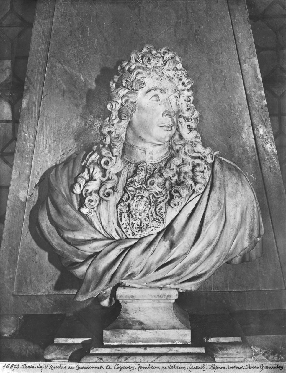 Tombe de Charles Le Brun et de sa femme, Suzanne Butay (détail de Charles Le Brun) - Antoine Coysevox
