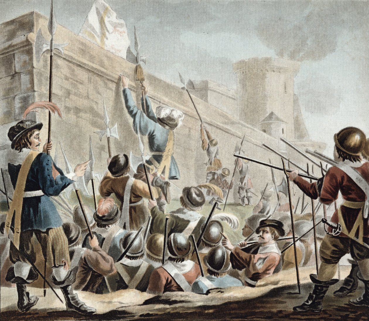 Attaque sur Boulogne-Sur-Mer, gravé par Jean Baptiste Morret (fl. 1790-1820) 1788 - Antoine Louis Francois Sergent Marceau