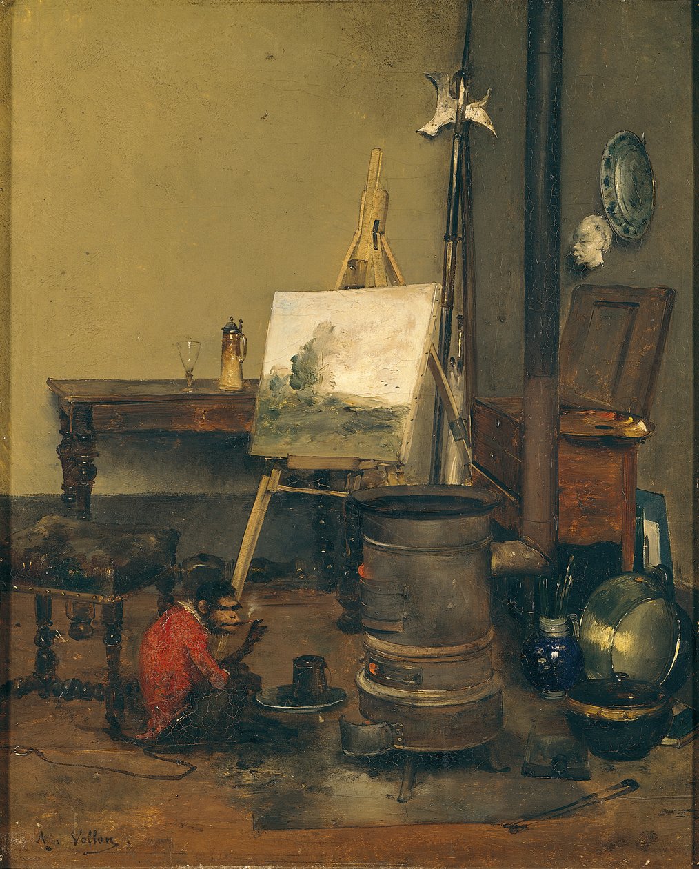 Le Singe du peintre - Antoine Vollon